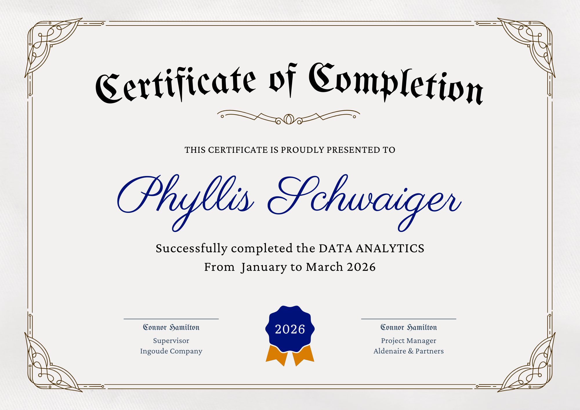 डेटा एनालिटिक्स कोर्स सर्टिफिकेट