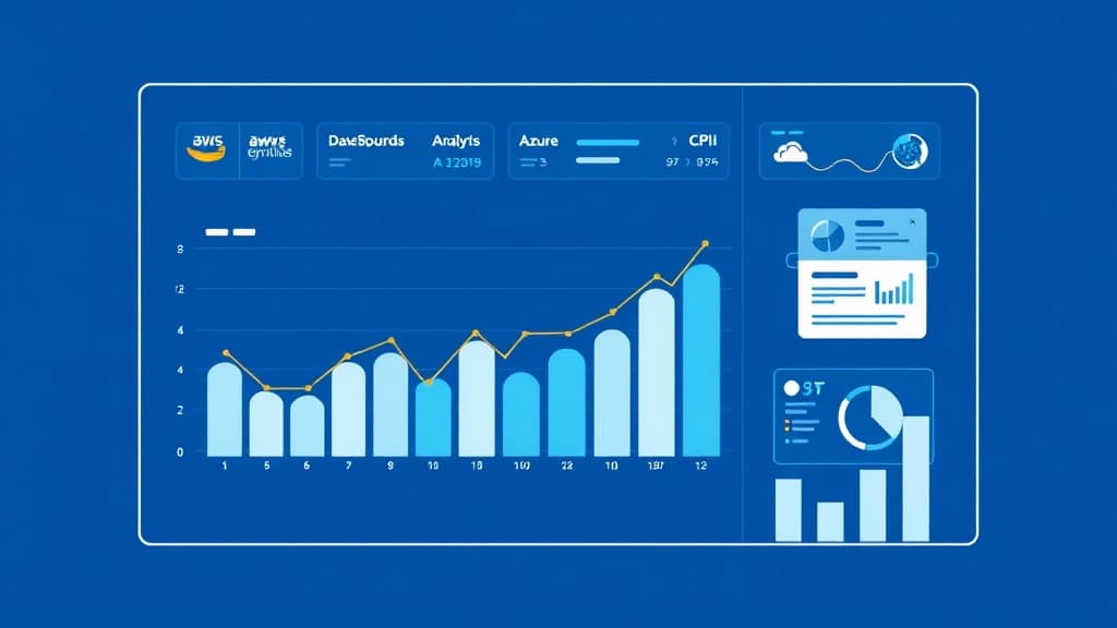 A market share chart showing AWS at 31%, Azure at 25%, and GCP at 13% global cloud market share in 2026, with growth trend ar