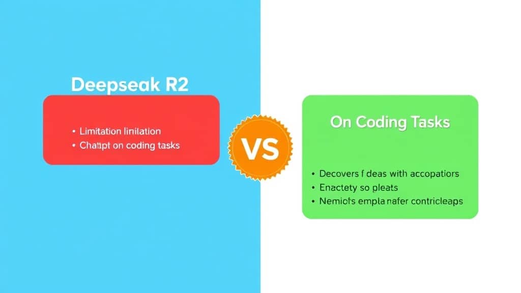 Side-by-side benchmark comparison chart: DeepSeek R2 vs ChatGPT on coding tasks