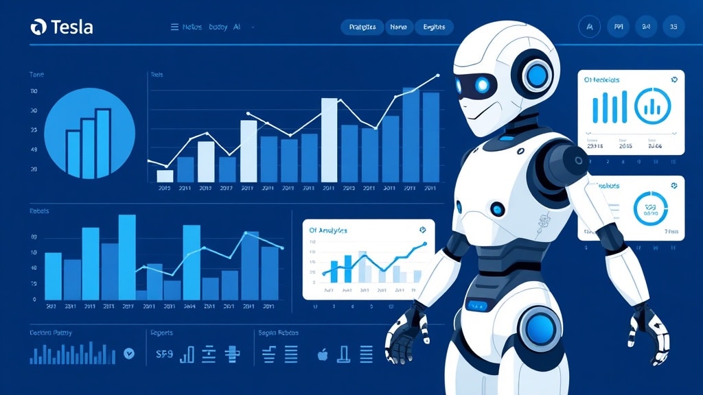 A data analyst reviewing robot sensor telemetry dashboards on multiple monitors, modern tech office setting