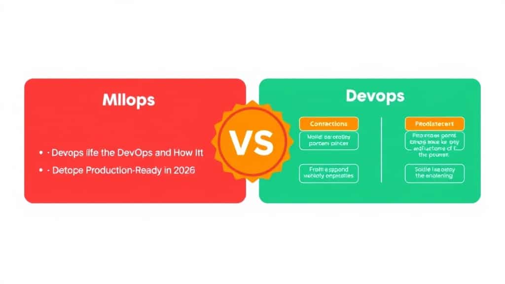 MLOps vs DevOps comparison diagram showing the additional layers ML adds to a standard CI/CD pipeline