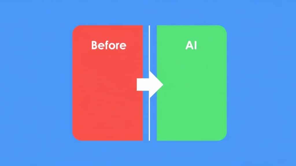 Before/after operations dashboard showing a team’s weekly hours spent on manual data work dropping from 22 hours to 8 h