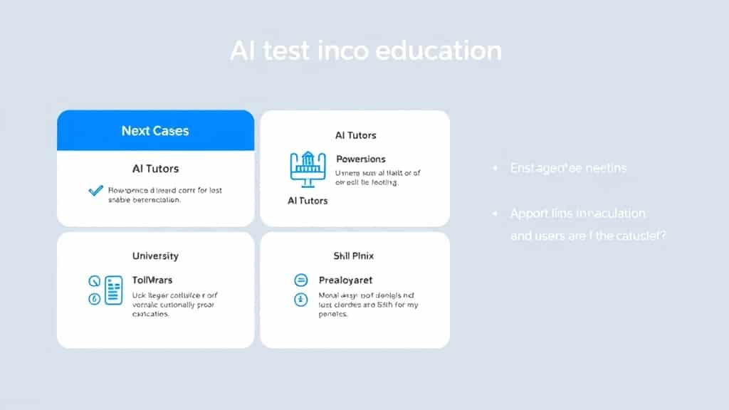 Four-panel grid illustration — LMS platform, AI tutoring interface, university portal, and upskilling app — each with a frame