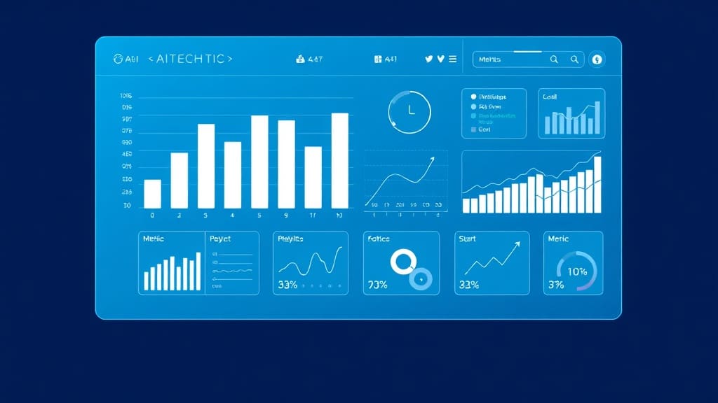 Confident EdTech founder launching an app on a laptop, screen showing a clean no-code dashboard, modern co-working space back