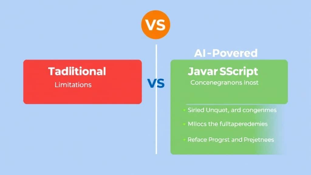A colorful comparison matrix table showing five programming languages across six evaluation criteria with visual indicators f