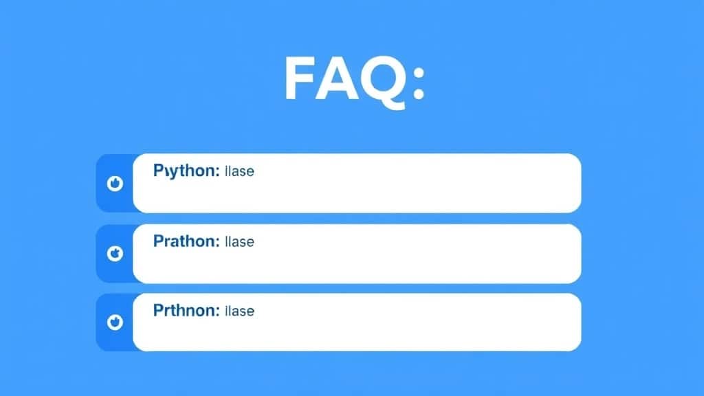 A clean FAQ section layout with question bubbles and answer cards in a modern EdTech design style