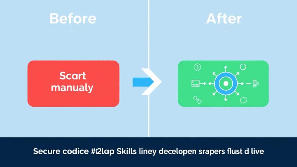 A before/after metrics dashboard showing a timeline — left showing red vulnerability counts and breach incident flags, right 