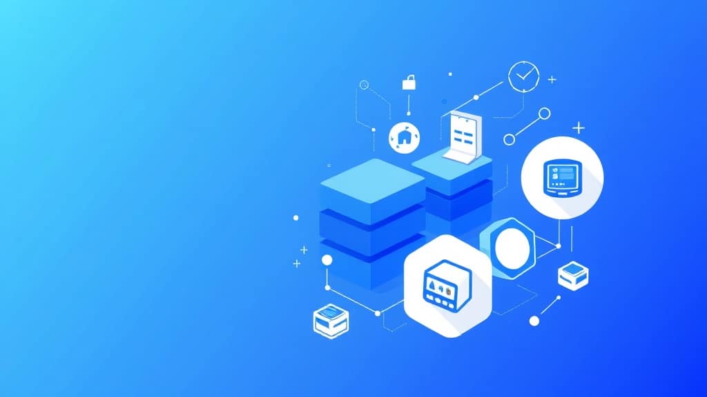 A 3D visualization of high-dimensional vector space with clusters of colored dots representing similar concepts grouped together